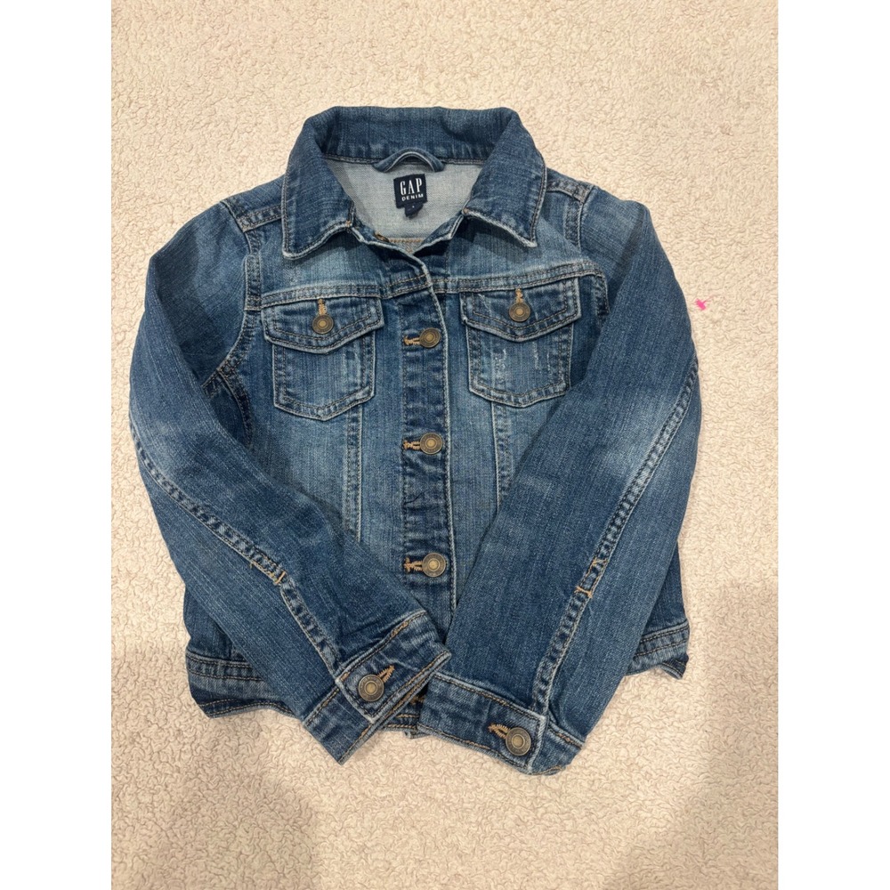 Gap Kids Denim Trucker Jacket Medium Wash Blue Jean Jacket Size S 6-7
